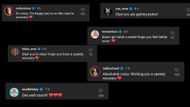 Screenshot of stars' comments on Perry's Instagram post.